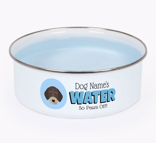 Water, Paws Off: Personalised {breedFullName} Enamel Dog Bowl